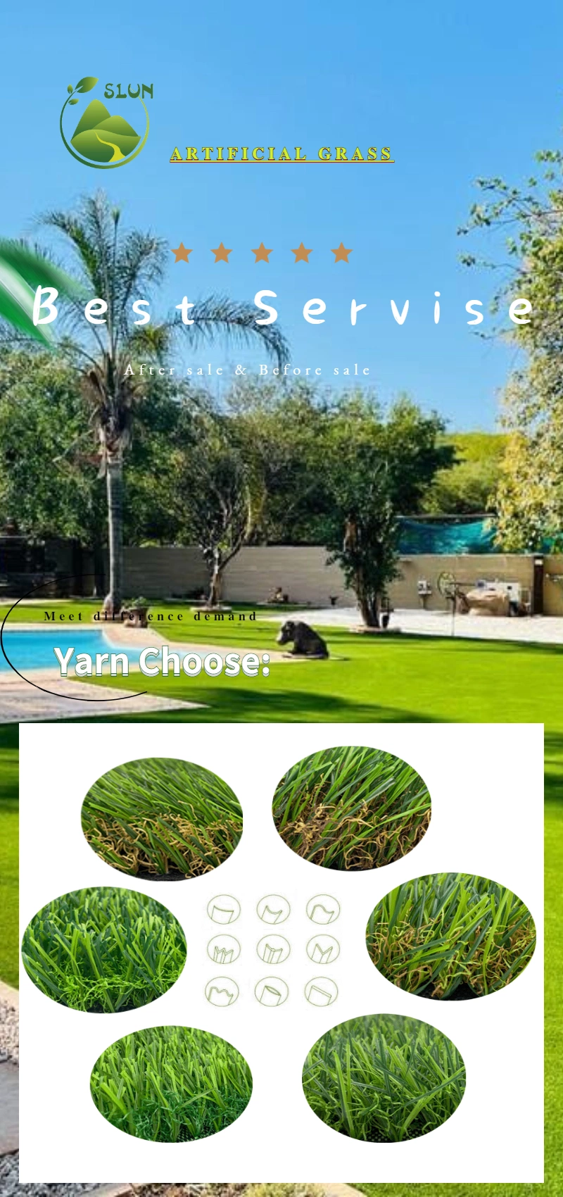 Best Selling 10mm Simulation Plants Artificial Grass Lawn Turf