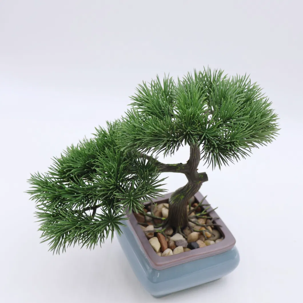 Real Touch Simulation Green Plant Mini Artificial Bonsai Indoor Decoration with Pot